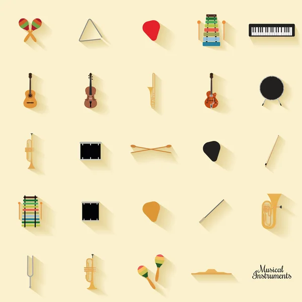 Instrumentos musicales abstractos — Vector de stock