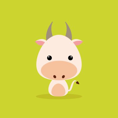 Sevimli çizgi film vahşi inek