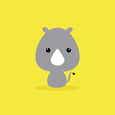 Sevimli çizgi film vahşi gergedan