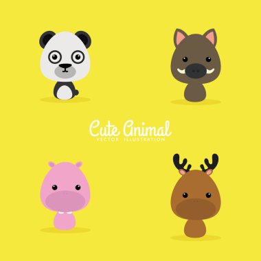 sevimli çizgi vahşi hayvanlar