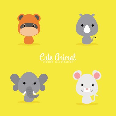 sevimli çizgi vahşi hayvanlar