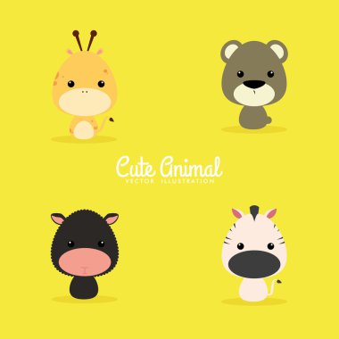 sevimli çizgi vahşi hayvanlar