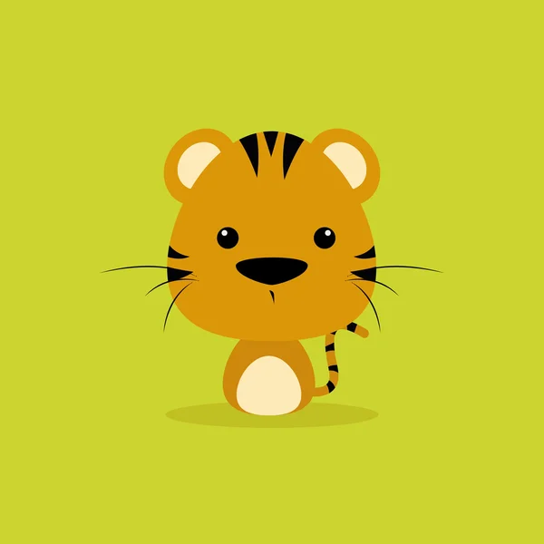 Lindo tigre salvaje de dibujos animados — Vector de stock