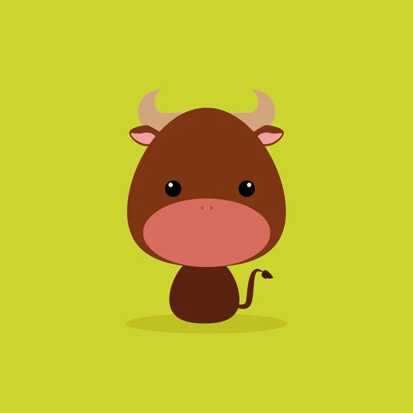 Lindo toro salvaje de dibujos animados — Vector de stock