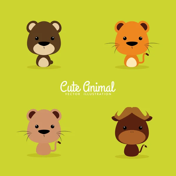 Lindo animal salvaje de dibujos animados — Vector de stock