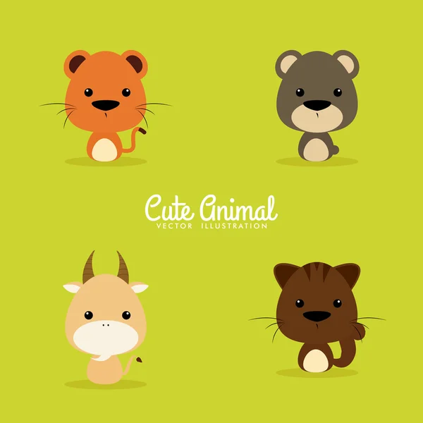 Cute Cartoon Wild Animal — Stock Vector