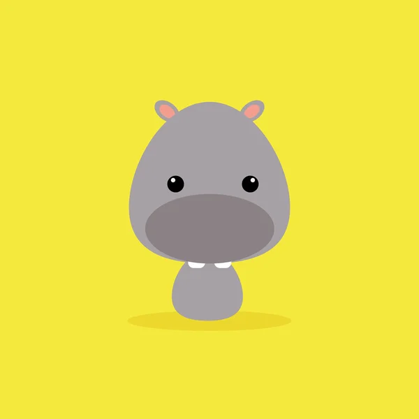 Bonito desenho animado selvagem hipopótamo — Vetor de Stock