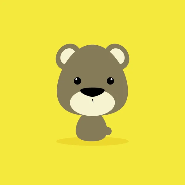 Lindo oso salvaje de dibujos animados — Vector de stock