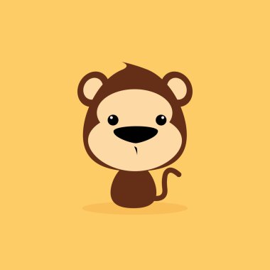 Sevimli çizgi film vahşi maymun