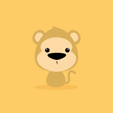 Sevimli çizgi film vahşi maymun