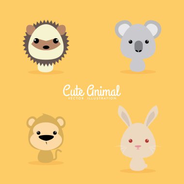 sevimli çizgi vahşi hayvanlar