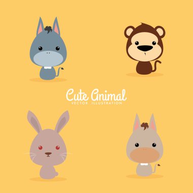 sevimli çizgi vahşi hayvanlar