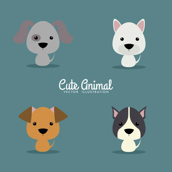 Cute Cartoon dogs — Stock Vector