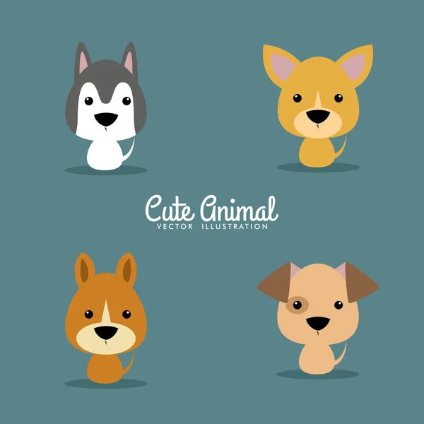 Schattig cartoon honden — Stockvector