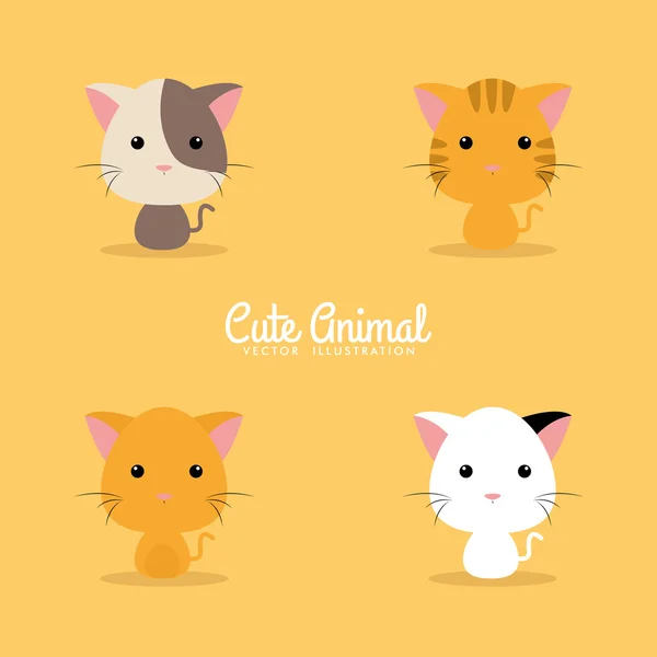 Cute cartoon katten — Stockvector