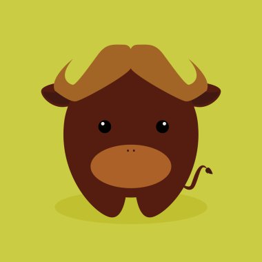 Tatlı çizgi film boğası.