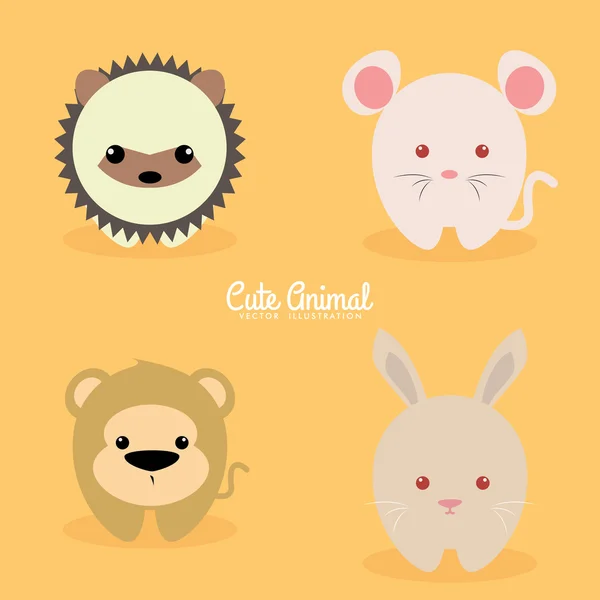 Cute Cartoon animals — Stock Vector