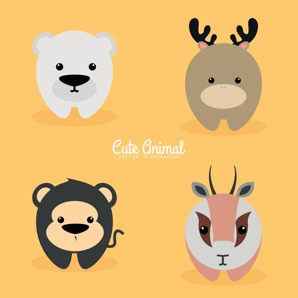 Animales de dibujos animados lindo — Vector de stock