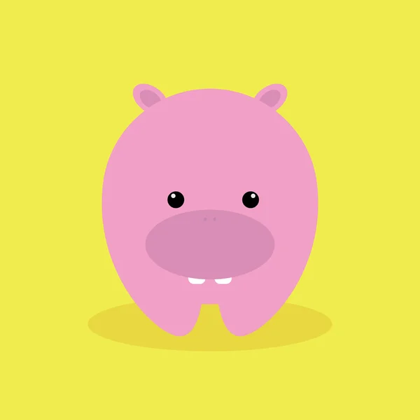 Mignon dessin animé Hippo — Image vectorielle