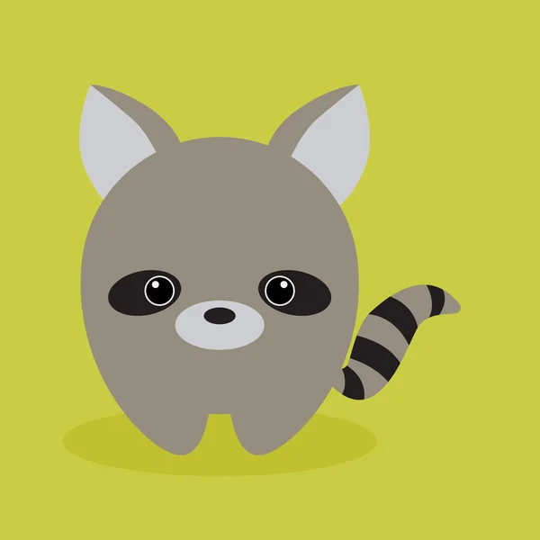 Cute Cartoon raccoon — Stock Vector