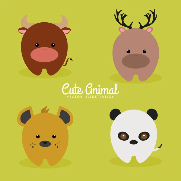 Cute Cartoon animals — Stock Vector