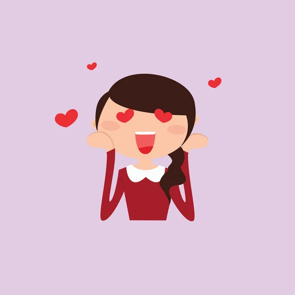 Cara de expresión de chica — Vector de stock