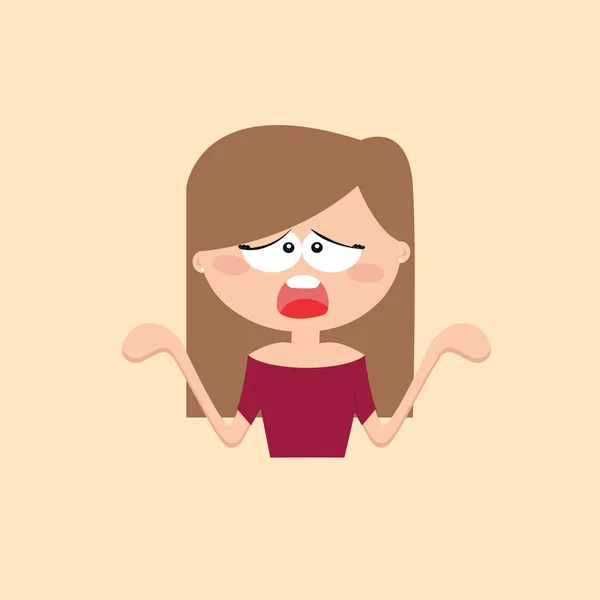 Girl expression face — Stock Vector