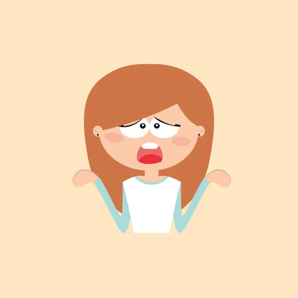 Girl expression face — Stock Vector