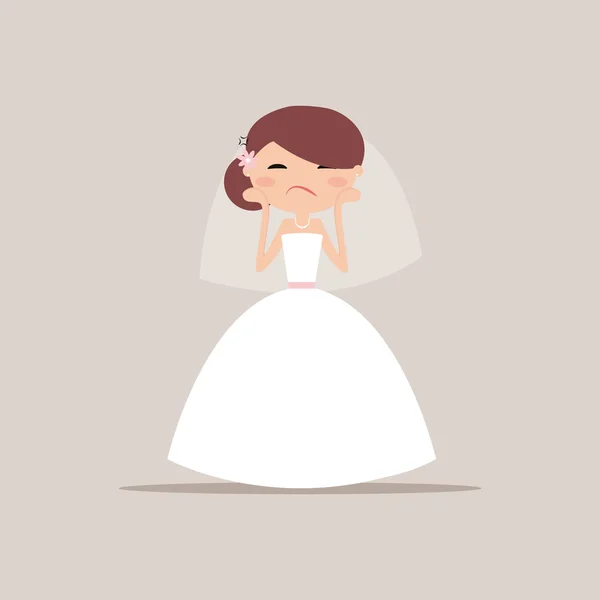 可爱的新娘表达面孔 — 图库矢量图片