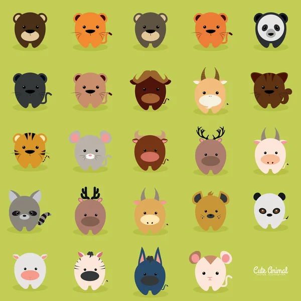 Animales de dibujos animados lindo — Vector de stock