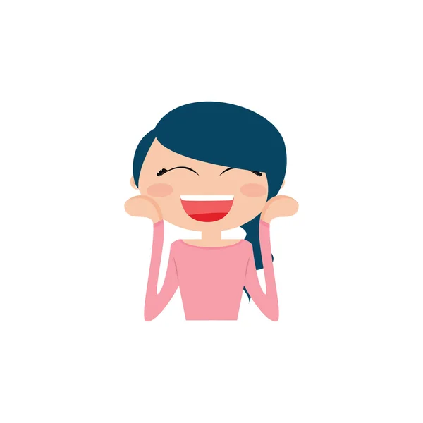 Cara de expresión de chica — Vector de stock