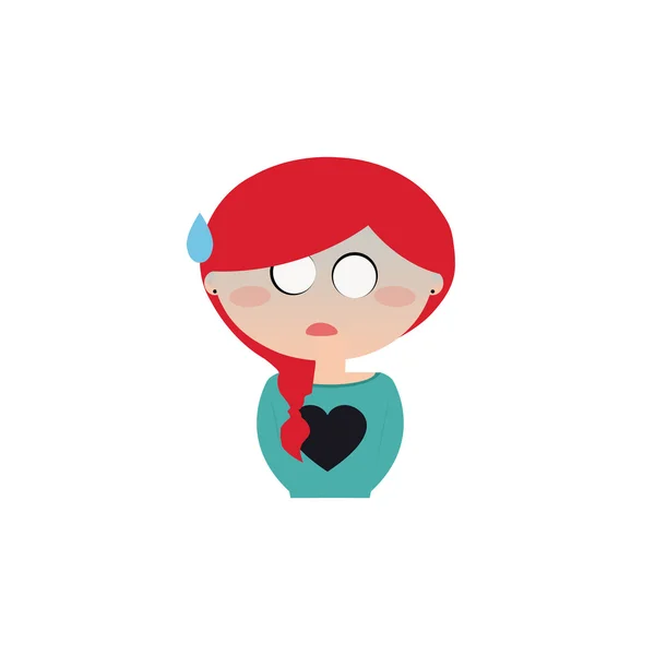 Cara de expresión de chica — Vector de stock