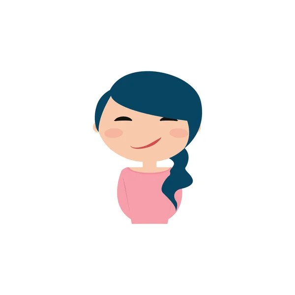 Cara de expresión de chica — Vector de stock