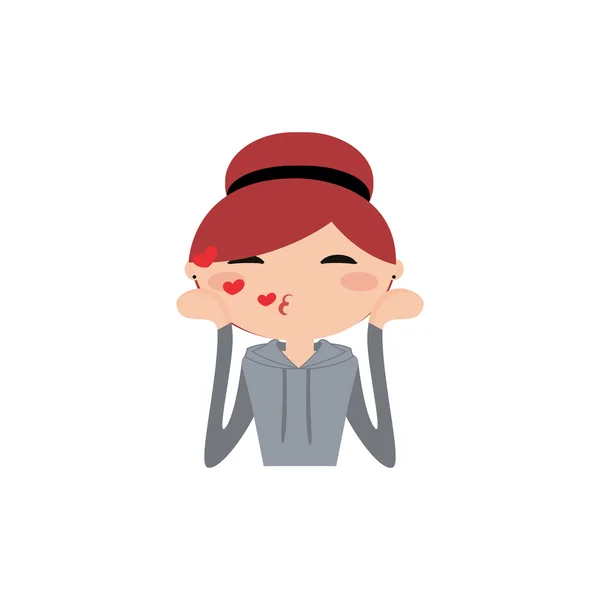 Cara de expresión de chica — Vector de stock