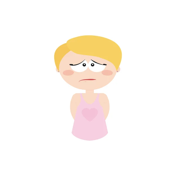 Cara de expresión de chica — Vector de stock