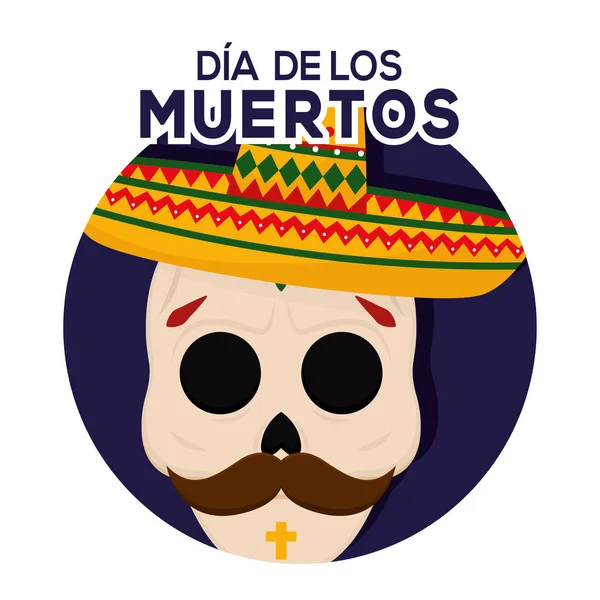 Кнопка Dia de los muertos — стоковый вектор