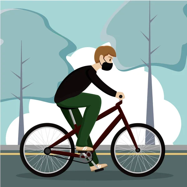 Hombre paseo en bicicleta — Vector de stock