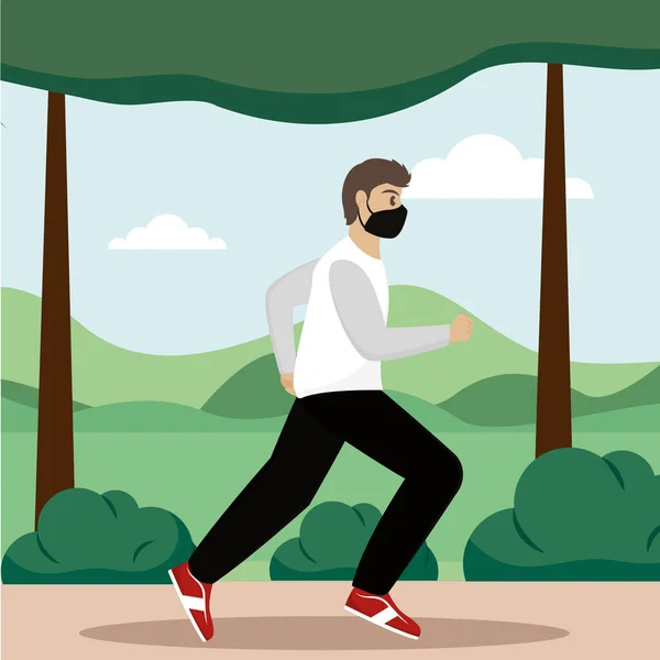 Man lopen oefening — Stockvector