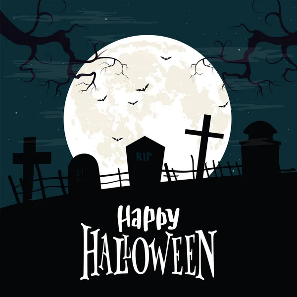 Feliz cartão de Halloween — Vetor de Stock