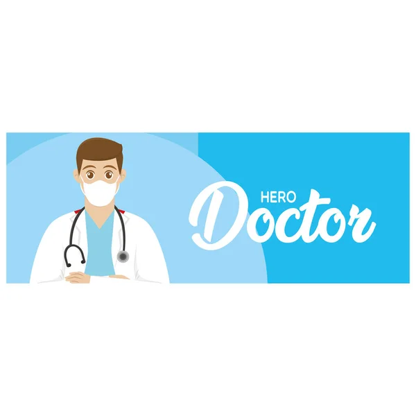 Banner médico heroe médico isolado — Vetor de Stock