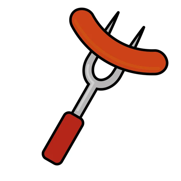 Icono de salchicha aislada — Vector de stock