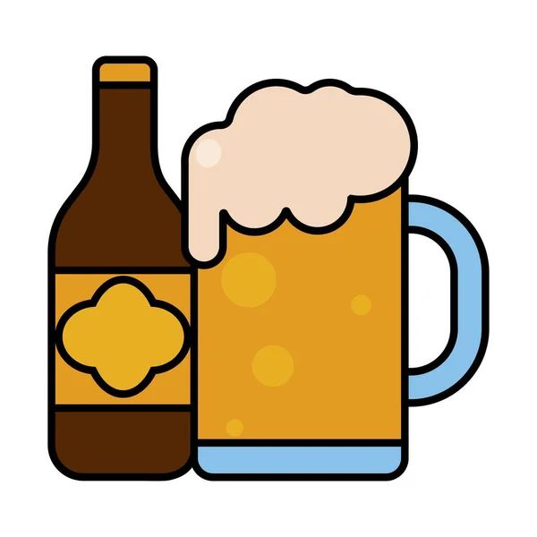 Isolated beer bottle glass icon — Stock Vector