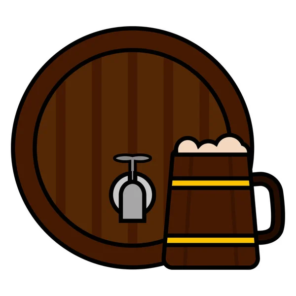 Icona del barile di birra isolata — Vettoriale Stock