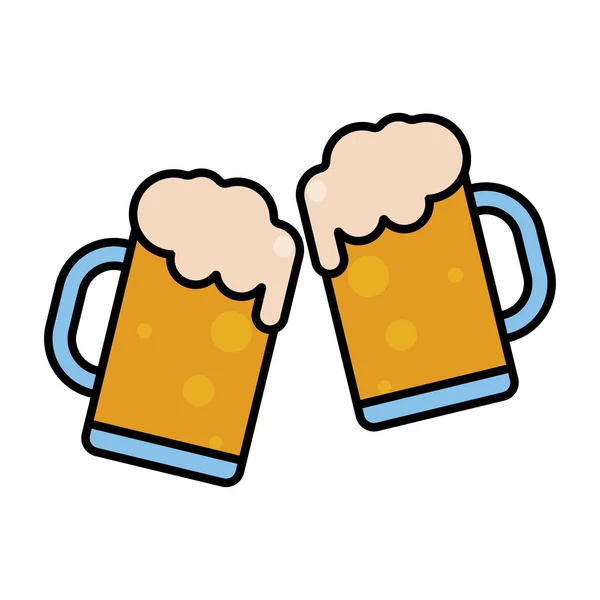 Isolated beer glasses icon — Stock Vector