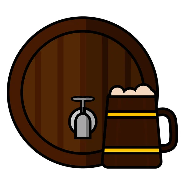 Icono de barril de cerveza aislado — Archivo Imágenes Vectoriales