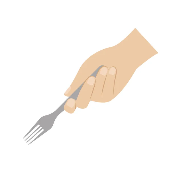 孤立的吃叉子 — 图库矢量图片