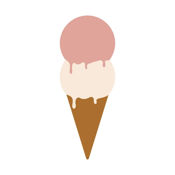 Helado aislado comer — Vector de stock