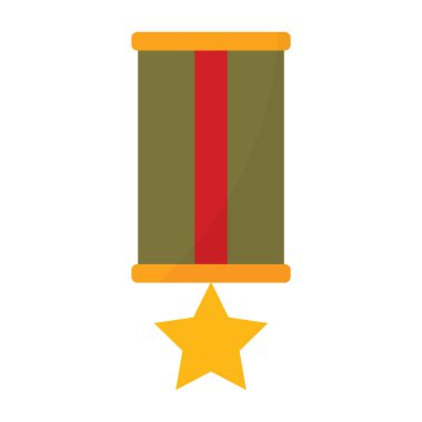 İzole edilmiş madalyalı asker ikonu