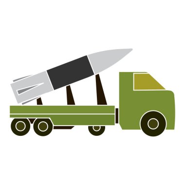 İzole edilmiş füze askeri simgesi