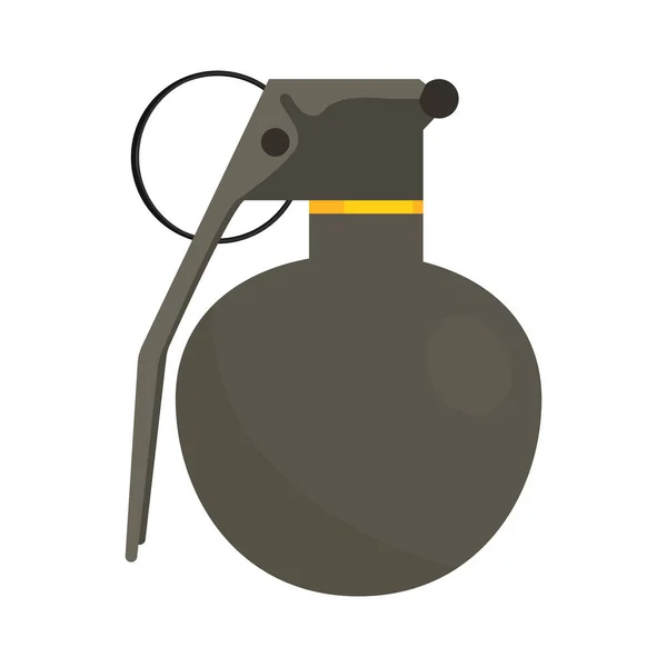 Icono de granada gris aislado — Vector de stock